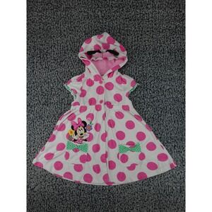Disney Minnie Mouse Hooded Cover-Up Toddler Girls Pink White Polka Dot